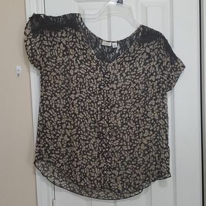 Sheer black and tan Top